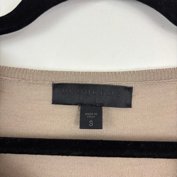 Vintage Burberry Ruffle Zip Sweater Merino Wool Silk S - Picture 5 of 12